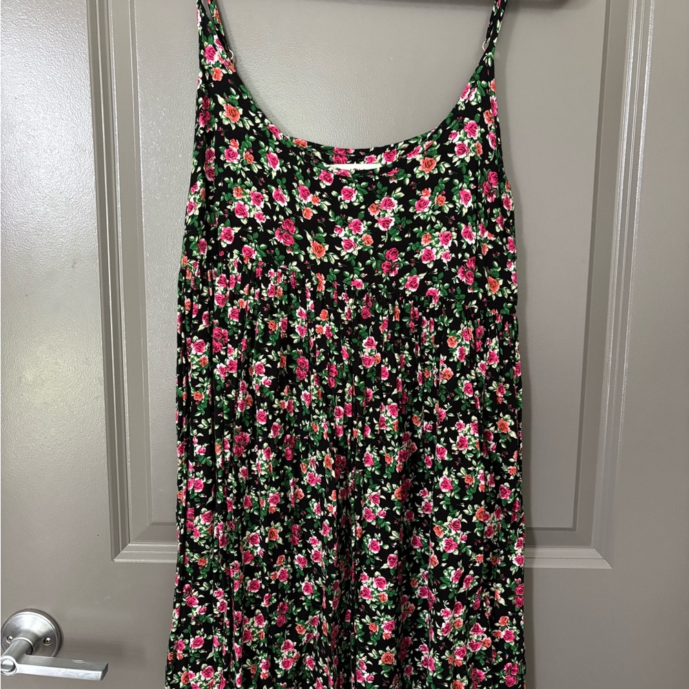 NATURAL LIFE Floral Black and Pink Dress